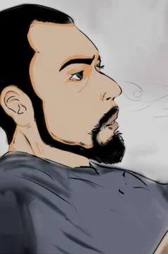 Man with beard Stock Illustration