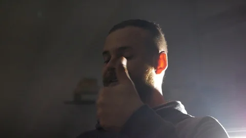 Man with a beard showing like hand Stock Footage 99577087