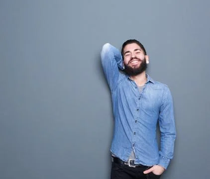 Man with beard smiling Stock Photos