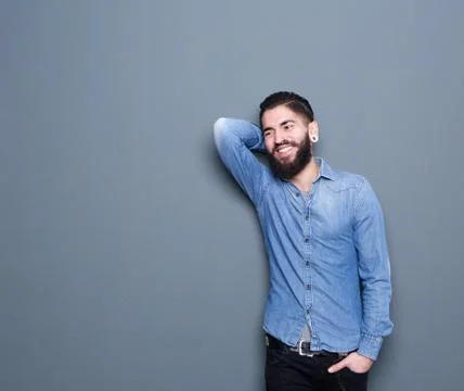 Man with beard smiling Stock Photos