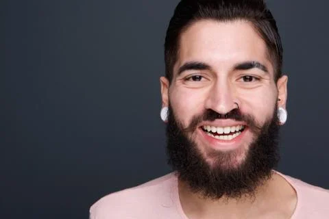 Man with beard smiling Stock Photos