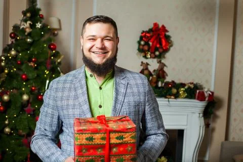 Man with beard smiling Stock Photos