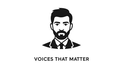 Man with beard speaking Stock Illustration