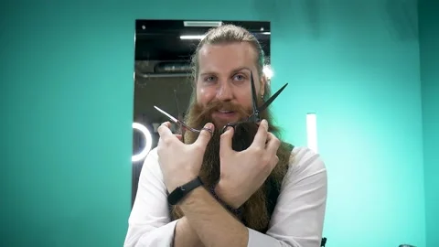 Man Bearded barber portrait Stock-Footage 267207352