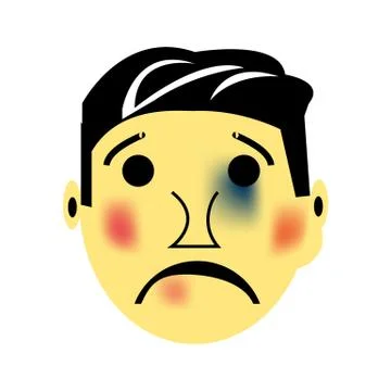 Man with beaten up face Stock Illustration