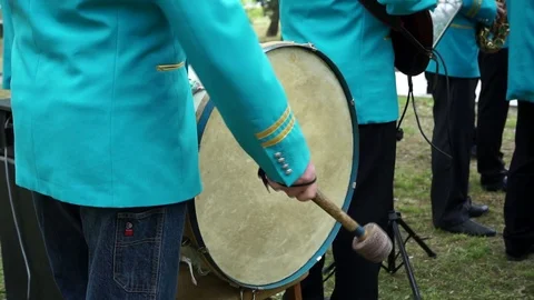 A man beats the drum Stock Footage 107897304