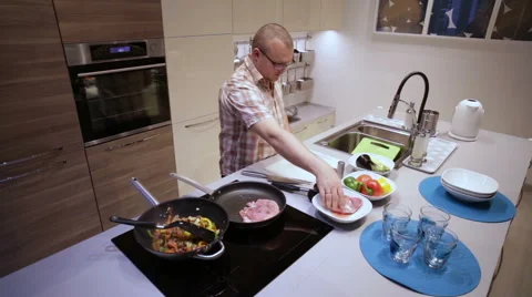Man Beats Meat By Kitchen Hammer Stock Footage 63644376