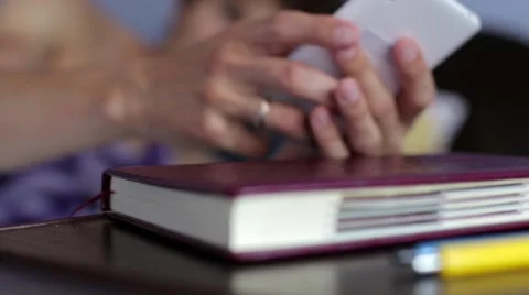 Man in Bed Wakes Up from a Phone Stock Footage 64711745