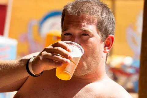 Man with beer Stock Photos