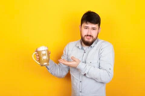 Man with beer Stock Photos