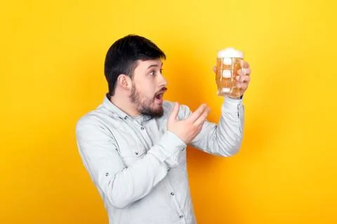 Man with beer Stock Photos