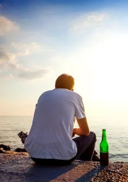 Man with a Beer Stock Photos