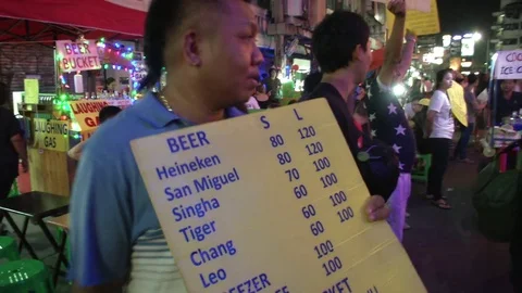 Man With Beer Sign 스톡 동영상 69878226