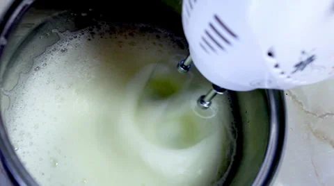 Man Begin Blend Eggwhite Timelapse Stock Footage 30139218