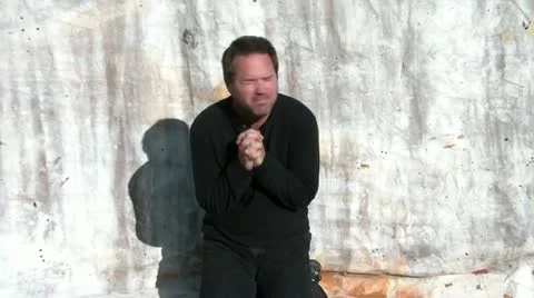 Man Begs Please Video stock 12594396