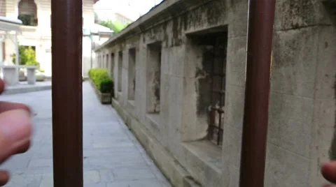 Man behind bars asking for help, prison Stock-Footage 64990819