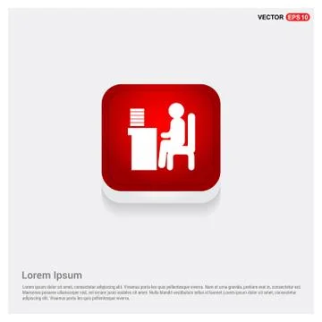 Man behind the computer desk Icon Stock Illustration
