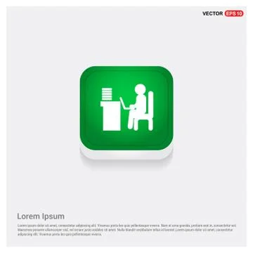 Man behind the computer desk Icon Stock Illustration