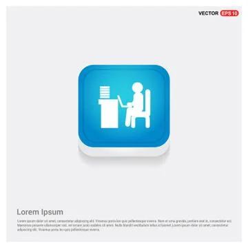 Man behind the computer desk Icon Stock Illustration