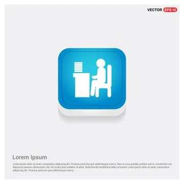 Man behind the computer desk Icon Illustrazione stock