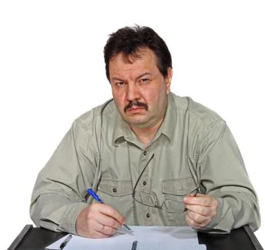 Man behind the desk Stock Photos