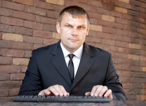 The man behind the keyboard Stock Photos