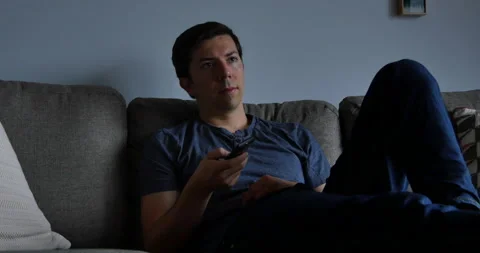 Man being Couch Potato Stock Footage 232785570
