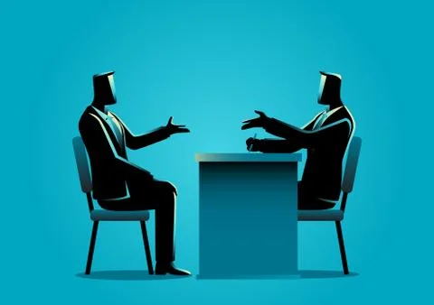 Man being interviewed by recruiter Stock Illustration