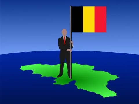 Man with belgian flag Stock Illustration