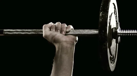 Man bench pressing weights Stock Footage 33831263