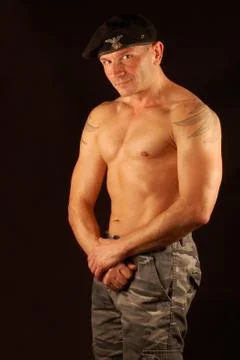 Man with beret Stock Photos