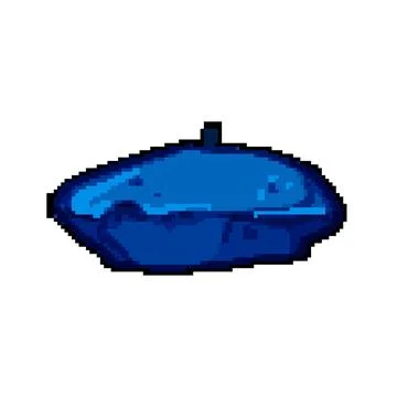 Man beret pixel art vector illustration Stock Illustration