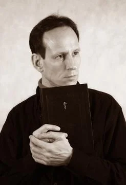Man with bible Stock Photos