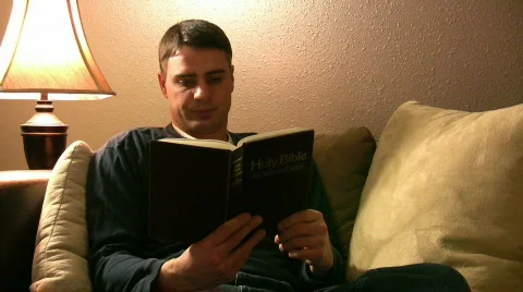 Man Bible Reader Stock Footage 604247