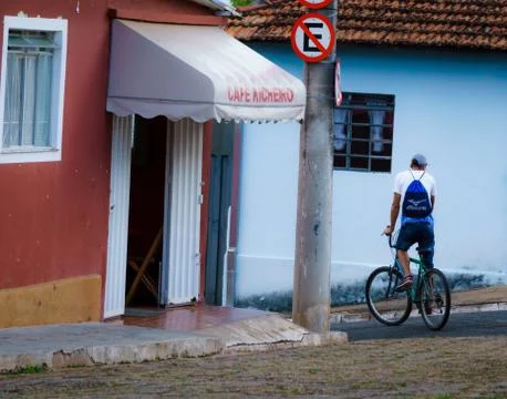 Man on Bicycle in Brazil Stock Photos