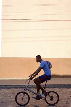 Man on bicycle CUBA Stock Photos