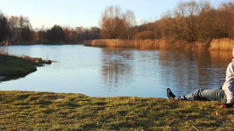 Man with a bicycle Stock Footage 65247523