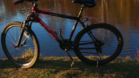 Man with a bicycle Stock Footage 65479624