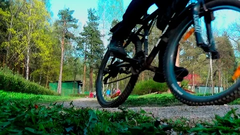 The man on a bicycle Stock Footage 75936980