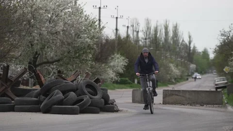 Man on a bicycle Stock Footage 192357470