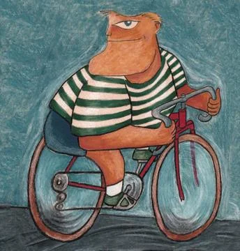 Man on bicycle Stock Illustration