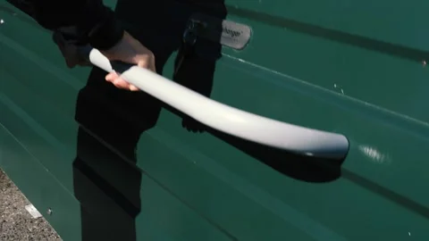 Man Bicycle Lock Box Stock Footage 273728735