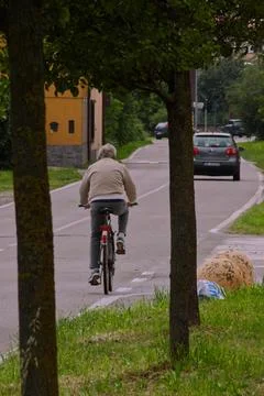 A man on a bicycle. Stock Photos