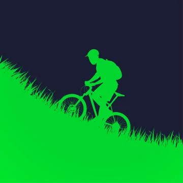 Man on bicycle silhouette Stock Illustration
