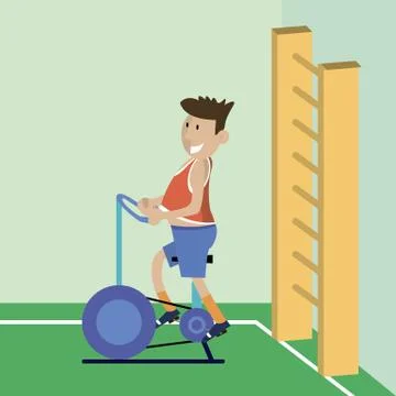 A man on a Bicycle trainer Stock Illustration