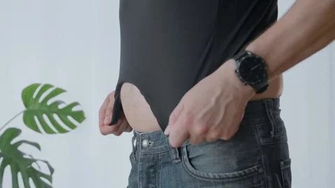 A man with a big abdomen Stock Footage 283297909