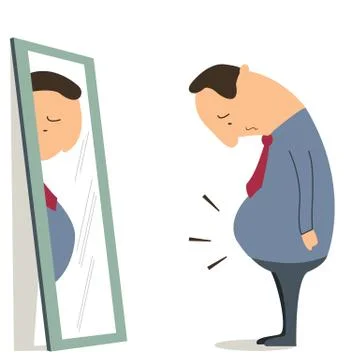 Man with big belly Stock Illustration