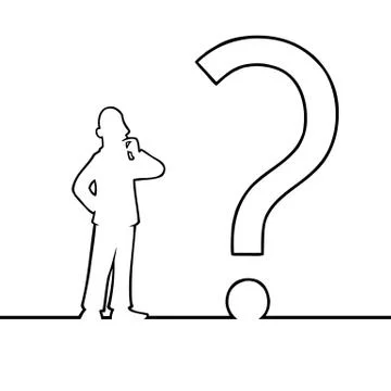 Man with big question mark Stock-Illustration