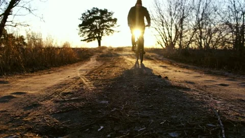 Man with a bike Stock Footage 178569427