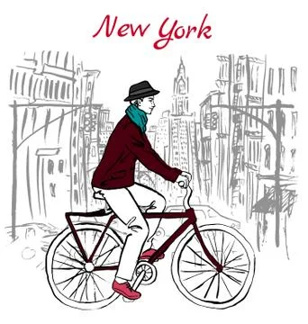 Man on bike Stock Illustration